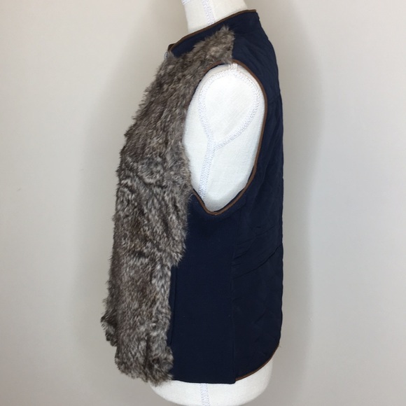 VINTAGE AMERICA FAUX FUR VEST SZ MISSY MEDIUM - Picture 3 of 7